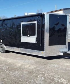 8.5' x 24' Black Porch Style Concession Food Trailer -Cheap Concession Trailers Shop 20191211 102359 1