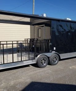 8.5' x 24' Black Porch Style Concession Food Trailer -Cheap Concession Trailers Shop 20191211 102415 1