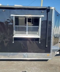 8.5' x 24' Black Porch Style Concession Food Trailer -Cheap Concession Trailers Shop 20191211 102447 1