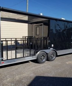 8.5' x 24' Black Porch Style Concession Food Trailer -Cheap Concession Trailers Shop 20191211 102454 1