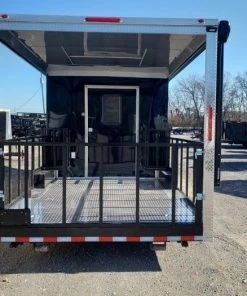 8.5' x 24' Black Porch Style Concession Food Trailer -Cheap Concession Trailers Shop 20191211 102502 1