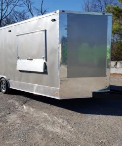 8.5' x 20' Light Pewter Porch Style Concession Food Trailer -Cheap Concession Trailers Shop 20191211 103613 1