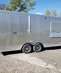 8.5' x 20' Light Pewter Porch Style Concession Food Trailer -Cheap Concession Trailers Shop 20191211 103622 1