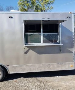 8.5' x 20' Light Pewter Porch Style Concession Food Trailer -Cheap Concession Trailers Shop 20191211 103655 1