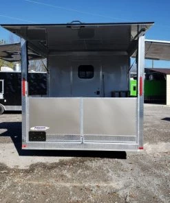8.5' x 20' Light Pewter Porch Style Concession Food Trailer -Cheap Concession Trailers Shop 20191211 103842 1