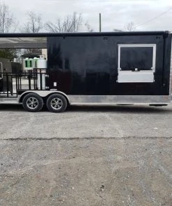 8.5' x 24' Black Porch Style Concession Food Trailer With Appliances -Cheap Concession Trailers Shop 20191226 095221 1