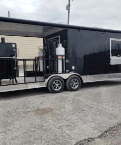 8.5' x 24' Black Porch Style Concession Food Trailer With Appliances -Cheap Concession Trailers Shop 20191226 095229 1