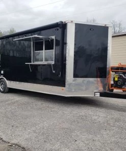 8.5' x 24' Black Porch Style Concession Food Trailer With Appliances -Cheap Concession Trailers Shop 20191226 095305 1