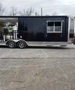 8.5' x 24' Black Porch Style Concession Food Trailer With Appliances -Cheap Concession Trailers Shop 20191226 095314 1