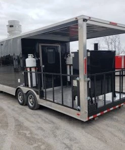 8.5' x 24' Black Porch Style Concession Food Trailer With Appliances -Cheap Concession Trailers Shop 20191226 095348 1