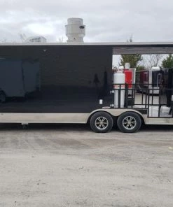 8.5' x 24' Black Porch Style Concession Food Trailer With Appliances -Cheap Concession Trailers Shop 20191226 095400 1