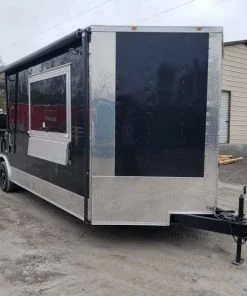 8.5' x 24' Black Porch Style BBQ Vending Food Trailer with Appliances -Cheap Concession Trailers Shop 20200312 095927 1
