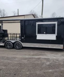 8.5' x 24' Black Porch Style BBQ Vending Food Trailer with Appliances -Cheap Concession Trailers Shop 20200312 095937 1