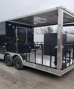 8.5' x 24' Black Porch Style BBQ Vending Food Trailer with Appliances -Cheap Concession Trailers Shop 20200312 100002 1