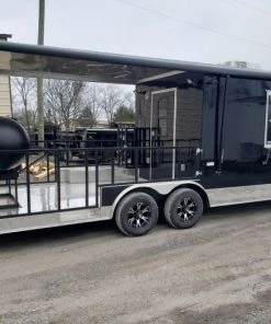 8.5' x 24' Black Porch Style BBQ Vending Food Trailer with Appliances -Cheap Concession Trailers Shop 20200312 100443 1