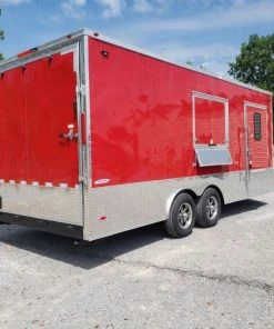 8.5' x 20' Victory Red Office Trailer -Cheap Concession Trailers Shop 20200805 105000