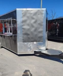 Concession Trailer 8.5' X 22' Charcoal Grey Food Event Catering