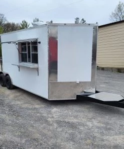 8.5' X 22' Elite White Concession Food Trailer