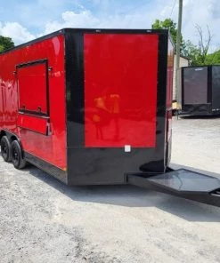 8.5' x 16' Red Concession Food Trailer Blackout -Cheap Concession Trailers Shop 20220519 132853