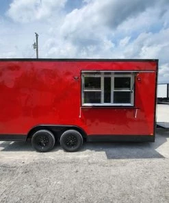 8.5' x 16' Red Concession Food Trailer Blackout -Cheap Concession Trailers Shop 20220519 132936
