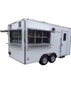 Concession Trailer 8.5'x16' White - Event Food Catering Enclosed Kitchen