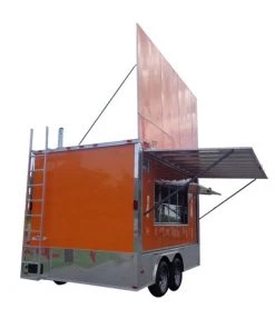 Concession Trailer Orange - 8.5' x 14' Catering Enclosed