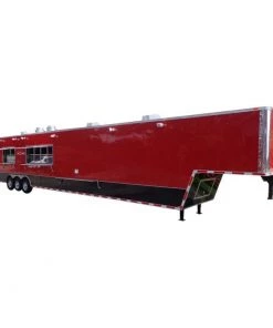 Concession Trailer 8.5'x53' Gooseneck BBQ Catering Food Smoker Event (Red)