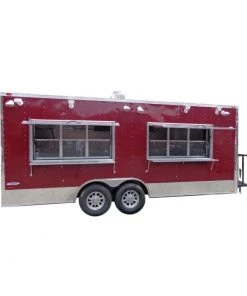 Concession Trailer 8.5' x 20' Red - Custom Enclosed Event Food Kitchen
