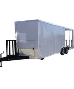 Concession Trailer White 8.5' x 20' BBQ Smoker Event Catering Trailer