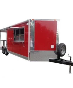 Concession Trailer 8.5' x 24' Red - BBQ Event Food Catering