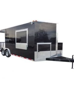 Concession Trailer Black 8.5' x 20' BBQ Smoker Food Catering