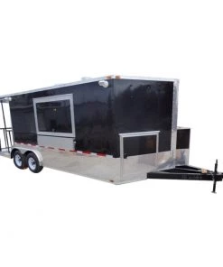 8.5' x 20' Concession Food Trailer Black Catering Event Trailer