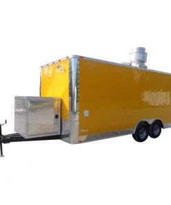 Concession Trailer 8.5'x18' Yellow - Event Food Catering Enclosed Kitchen
