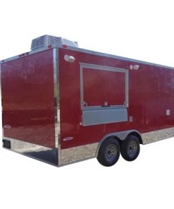 8.5' x 16' Red Catering Event Concession Food Trailer