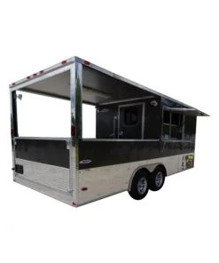 Concession Trailer 8.5'X20' Black - Event Enclosed Food Kitchen