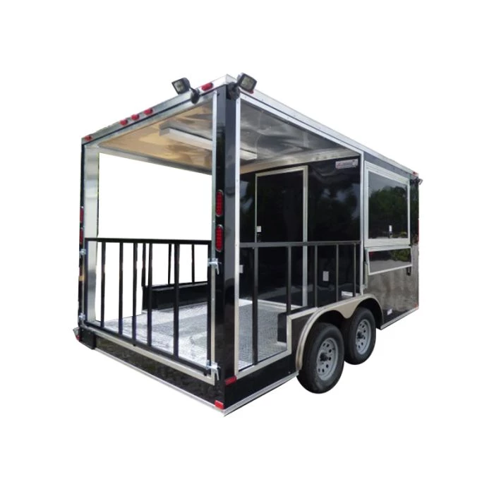 8.5' x 14' Black Concession Food Trailer Catering Event 1 8.5' x 14' Black Concession Food Trailer Catering Event