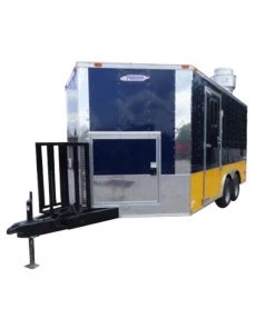 Concession Trailer 8.5'x14' Indigo Blue and Yellow - Food Catering Event