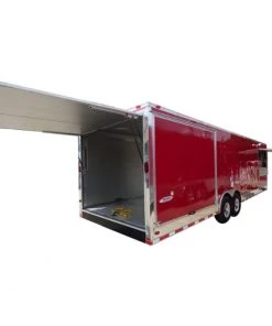 Concession Trailer 8.5'x30' Red - Smoker BBQ Food Catering