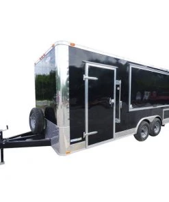 Concession Trailer 8.5'x18' Black - Vending Pizza Food Kitchen