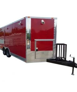 Concession Trailer Red 8.5' x 16' Catering Event Food Trailer & Appliances