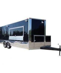 Concession Trailer Black 8.5X20 Catering Event Food Trailer