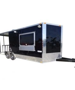 Concession Trailer Black 8.5' x 20' BBQ Smoker Event Catering Trailer