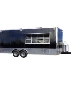 8.5' x 20' Concession Food Trailer Black Event Catering