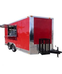 Concession Trailer 8.5' X 14' Red - Food Event Catering
