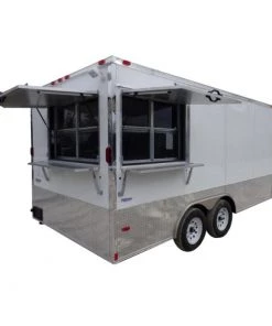 Concession Trailer 8.5' X 16' White - Vending and Event Catering -Cheap Concession Trailers Shop 31315noapp 1