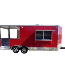 Concession Trailer 8.5' X 20' Red - BBQ Event catering