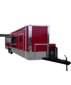 Concession Trailer 8.5' X 26' Red - Food Event Catering -Cheap Concession Trailers Shop 31739noapp
