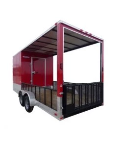Enclosed Trailer 7' x 20' Red Hybrid Motorcycle Event Trailer