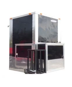 8.5' x 26' Concession Trailer Black BBQ Food Event Catering