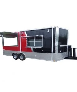 Concession Trailer 8.5 X 20 Black/Red BBQ Food Event